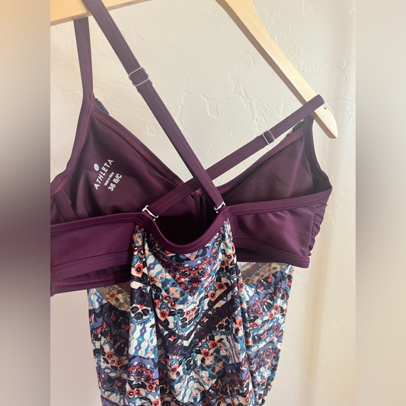 ATHLETA Seascape Tankini Swim Tank, Built-In Bra, Size 36 B/C - Picture 4 of 9